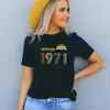 レディースTシャツ2024ビンテージ1971女性シャツ53歳の父親のお父さんおばあちゃんおばあちゃんユニセックス70Sレトロクラシック