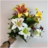 Dekorative Blumen Kränze künstliche Blumenlilie Design für Familienfeiern Drop Lieferung Hausgarten Festliche Partyzubehör OTI6M