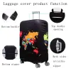 Tillbehör Värld MAP Travel Bagage Suitcase Protective Cover Trolley Bagage Bag Cover Men's Women's Thick Elastic Fall för resväska 272