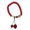 Géomancy accessoire ancienne Chine-Chic Elephant Koi Elastic Hand String Imitation Vermilion Bijoux Bracelet de perle durable