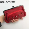 Sac à main bello tutti news femmes authentine cuir clés portefeuilles mini-sac à main metal hasp hache de mouton cardide sac de porte