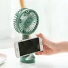 USB Student Mini Furniture Handheld Dormitory Desktop Fans Oplaadbare buitenreizen Portable koelventilator mobiele telefoonhouder Th0458