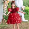 Little Girl's Pageant Dresses Birthday Party Toddler Kids Formal Wear Ball Gown Sequins Teen Kids Size 5 7 9 Real Image Blue Black Red Pink