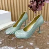 Dress Shoes Spring Autumn Round Toe Shining Water Diamond High Heels Women's Shallow Mouth Solid Color Single Sexy Party