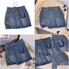 Womens Plus Size Pants L-4Xl Y2K Denim A Line Skirt For Women High Waist Fi Summer Y Mini Jean Skirts Female Ship Clothing Q3Se Drop D Dhebg