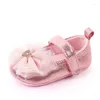 Premiers promeneurs Baby Girls Chaussures Soft Bottom Bottom non-glip Infant Printemps Automne Butterfly Knot Fashion Borns Crib Princess