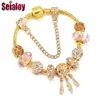 Braccialetti di fascino SEIALOY Gold Dream Catcher for Women Men Original Pink Crystal Crystal Bracciale Bracciale Bracciale Gioielli Reghite9638868