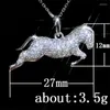 Pendant Necklaces Cute Pony Birthday Present Women Necklace Inlaid Crystal Zircon Stones Fashion Horse Jewelry Wholesale Lots&Bulk