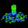 Aquariums 1000/500Pcs Garden Decoration Outdoor Luminous Stones Glow In The Dark Pebbles Aquarium Fish Tank Yard Decor Crystals Rocks Bulk