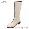 Bottes printemps automne bas med talons femmes genoue haute femme chaussures de cuisses petites plus taille 32 - 50