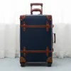 Set Hot! Ny retro Soild Color Travel Bag Rolling Bagage Set, 12 "20" 24 "28" Size Womenmen Trolley Super Cases Handväska med hjul