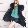 Dalle stelle il tuo Natural Large Raccoon Collar Parka Casual Cotton Cottle Medn Long Long Long per Women 240420