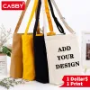 Bags 5pcs Custom Tote Handbag Add Your Text Print Crossbody Shoulder Bag Zipper Unisex Fashion Travel Outdoor Canvas Bags