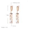 Серьги Kinel Fashion Square Wide Drop для женщин 585 розовый золото серебряный цвет серебряный цвет Boho длинные этнические ретро -ювелирные изделия