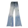 Frauen Jeans schwere Industrie Schmetterling gestickt gestickt