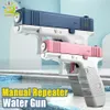 Huiqibao Glock Manual Water Gun Portable Summer Beach Outdoor Play Pistol Fight Powerful Weapon Toys for Children Boys Kid vuxen 240420