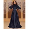 Casual Dresses Spring Autumn Fashion Elegant Women Long Sleeve Blue Sequined Cocktail Formal Endan Evening Party Maxi Ladies