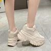 Casual Shoes Fashion Dame's Chunky Sneakers Heigeht Zwiększenie tenisa na platformę 9 cm dla kobiet grube oddychające sportowe tata