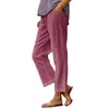 Damesbroek 2024 mode solide kleur losse elastische taille rechte pocket casual officiële winkel ropa de mujer pantalones