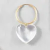 Boucles d'oreilles enveloppées en forme de coeur Crystal Drop transparent grande déclaration porcelaine aretes de mujer Cristales boucles d oreille femme 2024