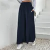 Women's Pants Womens High Waist Palazzo Dressy Flare Elastic Culottes Trousers Pant Suits Women Plus Size Dress