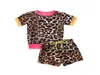 15Y Toddler Baby Kid Girls Girls Clothes Set Leopard à manches courtes courte Short Tournes Costumes d'été286p3370525