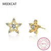 Stud Earrings 925 Sterling Silver Earring Fashion Star Twinkling CZ Brincos De Prata For Women Wedding Mother's Day Gift DA3135