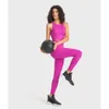 Women Gym Allinea Lu Yoga Set di abbigliamento Racerback Sports Bra Burry-Soft Leggings si sente senza pesca a allenamento per il sudore set di limone in palestra