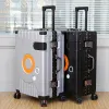 Luggage Beautiful Luggage Trolley Case Aluminum Frame Men's Suitcase Female Student Fashion Large Capacity 20/22/24/26Inch Password Bag