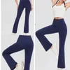 2024 lulu new Flare pant Lycra fabric Women yoga flared pants High Waist Sports Gym wear LL Leggings Elastic Fitness Lady Outdoor Sports Trousers