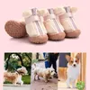 Dog Apparel 4Pcs/set Fleece Boots Winter Anti-Slip Rubber Sole Puppy Shoes Snow Protectors For Outdoor Walking Wholesale