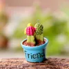 Charms 3D Micro Landscape Cactus Mała żywica roślin doniczkowych 6pcs Symulacja Zielony wisiorek do kolczyka biżuterii DIY
