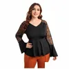 Dames plus size t-shirt elegante fi peplum blouse vrouwen