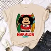 Camiseta feminina koszulka mafalda damska koszulka z grafik ubrania w stylu harajuku manga y240420mt6x