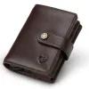 Portfele Kavis wysokiej jakości skórzany portfel RFID Mężczyźni szalone portfele konia Portomonee Hasp Męska kieszeń mała torebka moneta krótka pieniądze