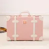 Suitcases 2023 13 Inch Waterproof Vintage Trunk Box Case Bag Luggage Small Suitcase Floral Decorative Box with Straps for Women