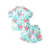 Ensembles de vêtements Toddler Boy Hawaiian tenue Tropical Imprime à manches courtes Shirt et shorts pour vêtements de vacances