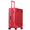 Luggage Aluminum Travel Luggage Hard Trolly Case New Aluminium Suitcase 20"24"26"29" Inch waterproof metallic cabin luggage trolly bag