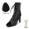 Dansschoenen Hroyl Ballroom Latin sexy holle mesh jazz sandalen vooraan veter achter zipper stiletto hoge hakken laarzen vrouwen