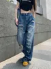 Damesjeans Alien Kitty Hole vrouwen losse vintage zomer rechtdagen dagelijks alle matchwear hoge taille casual kantoorkleding denim