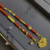 GEOMANCYアクセサリー新しい中国スタイルKOIダブルフィッシュロックTASSEL RED AGATE NECKLACE GOURDファッショナブルで汎用性の高いブレスレット