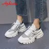 Casual schoenen ApHixta 2024 Platform Old Dad Women's Athletic Sneaker veter-up Sport Soft Sole Fashion Girl Ademend Walking Vrouw