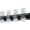 Stilvolle und funktionale moderne Badezimmerleuchten in gebürstetem Nickelfinish, dimmbare Kristall -LED -Waschtischlichter für über Spiegelbeleuchtung, 4 Licht 6000k