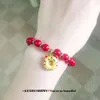 Geomancy Accessoire Ethnic Imitation Red Agate Donut, Tiger Chinese stijl Lucky Koi -armband, rijkdom en goud Ingot armbanddecoratie