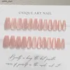 Falsche Nägel 24pcs Pink Cat Eye gefälschte Nägel glänzende Aurora künstliche Nagelfleck für Lady Girl Wearable Vollbedeckung falsche Nägel Maniküre Lieferungen Y240419 Y240419