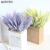 Decorative Flowers Fake Lavender Flower Silk Artificial Pattern Decoration Romantic Provence Simulation Plant