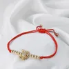 Braccialetti di fascino neovivi rossa nera perle metalliche in metallo a corda di granchio micro pavimentazione