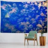 Home decoration tapestry dreamy jellyfish wall hanging cloth cartoon art Bohemian childrens room background 240410