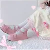 Dress Shoes Sweet Heart Buckle Wedges Women Pink T-Strap Chunky Platform Lolita Woman Punk Gothic Cosplay 43