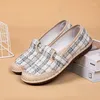 Casual Shoes Zapatillas de Mujer 2024 Spring Soft Sole One Step Lazy Etnic Style Tyg Polyuretan Kvinnor